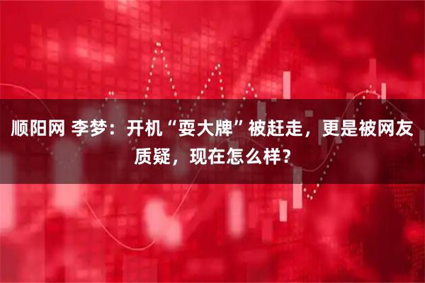 顺阳网 李梦：开机“耍大牌”被赶走，更是被网友质疑，现在怎么样？